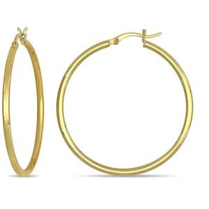 SOLD 🔴 NEW 10K Yellow Real Solid Gold 40mm Hoops Earrings 1.5mm thickness